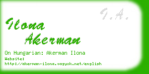 ilona akerman business card